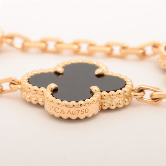 Van Cleef & Arpels Vintage Alhambra 5 Motifs Onyx Bracelet - photo 2