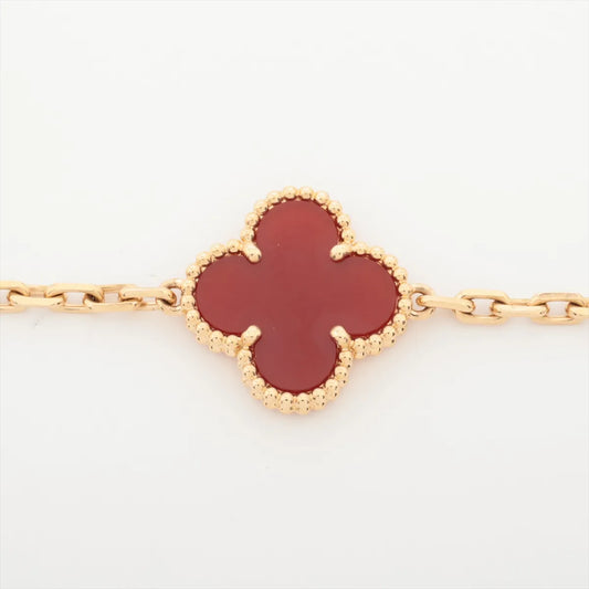 Van Cleef & Arpels Vintage Alhambra 5 motif Carnelian Bracelet - photo 2