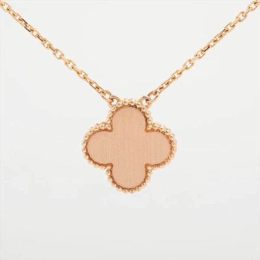 Van Cleef & Arpels Vintage Alhambra Holiday Pendant Pink Porcelain Diamond Necklace - photo 2
