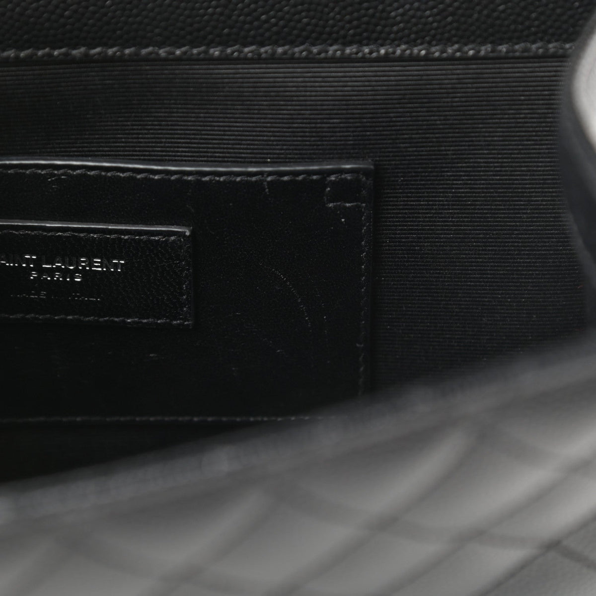 Saint Laurent Grain De Poudre Textured Mixed Matelasse Triquilt Medium Monogram Satchel Black - image 6
