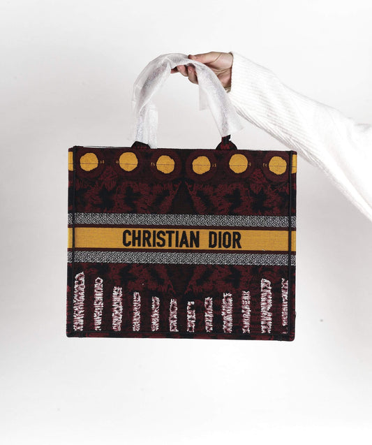 Christian Dior book tote Yellow circle and Burgundy print - image 2