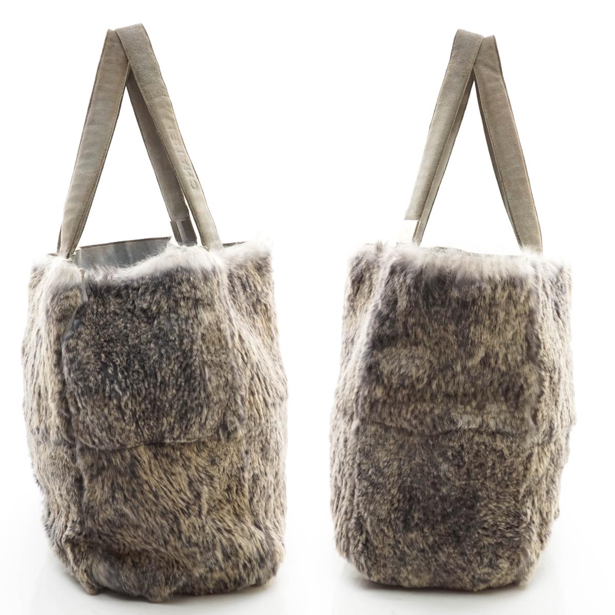 Chanel Tote Bag Gray Suede Leather - photo 14