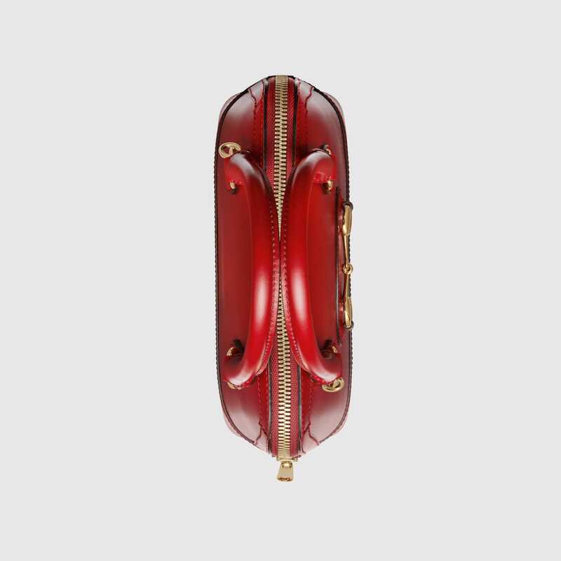 Gucci Horsebit 1955 Small Top Handle Bag Red Leather - photo 5