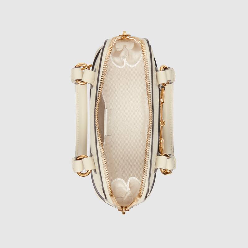 Gucci Horsebit 1955 mini top handle bag White leather - photo 5