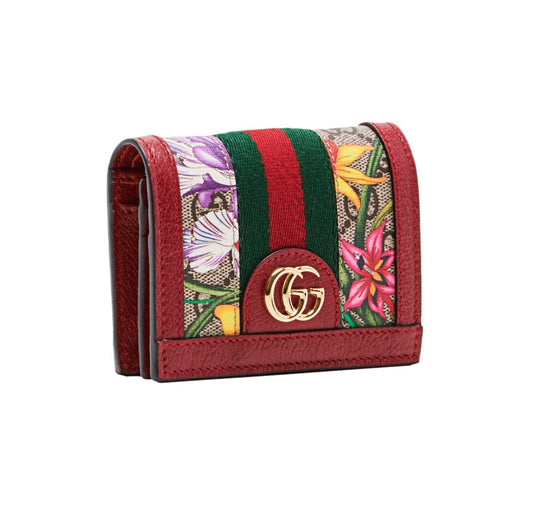 Gucci Ophidia Red Supreme Coated Canvas Gg Floral Wallet Bifold Wallet 523155 - photo 2