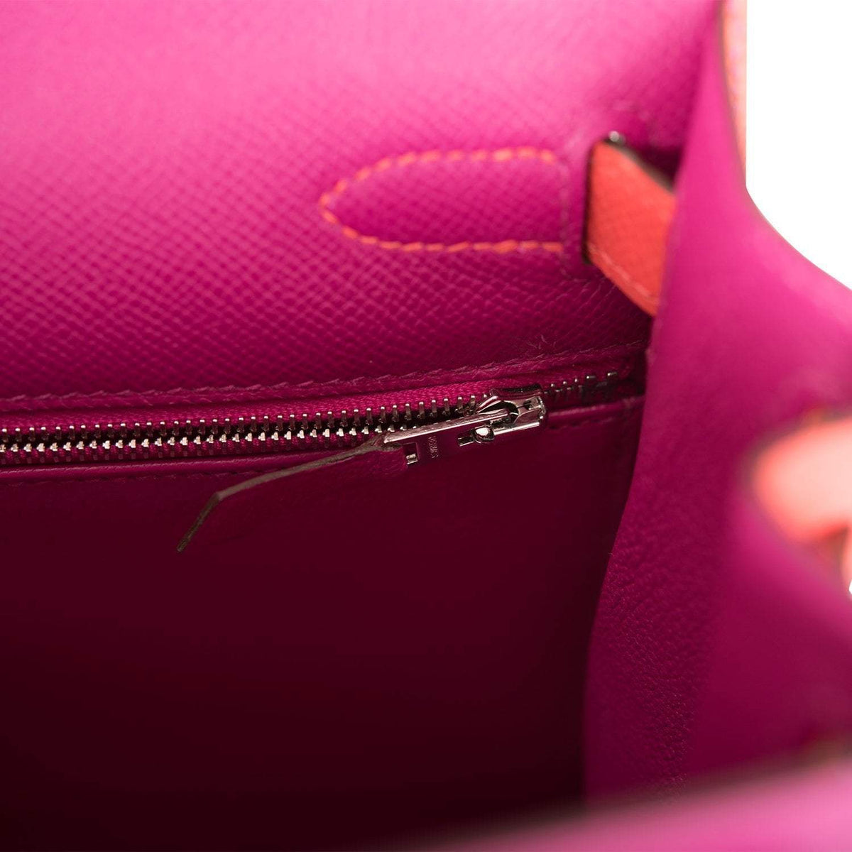 Hermes Kelly 28cm Bi-Color Rose Pourpre and Rose Jaipur Epsom Sellier Brushed Palladium Hardware - image 9