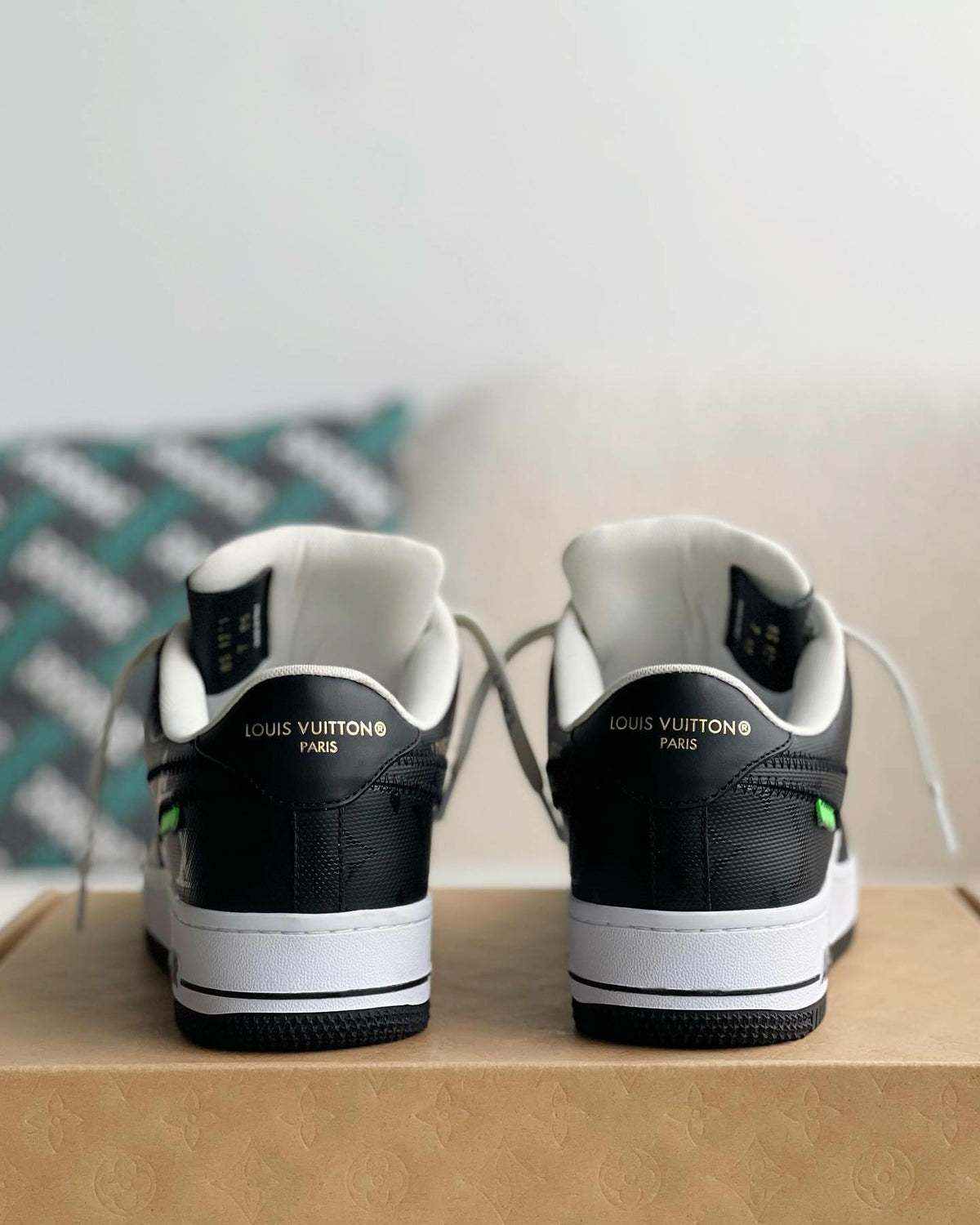 Louis Vuitton X Nike Air Force 1 Low Black White Sneaker - photo 8