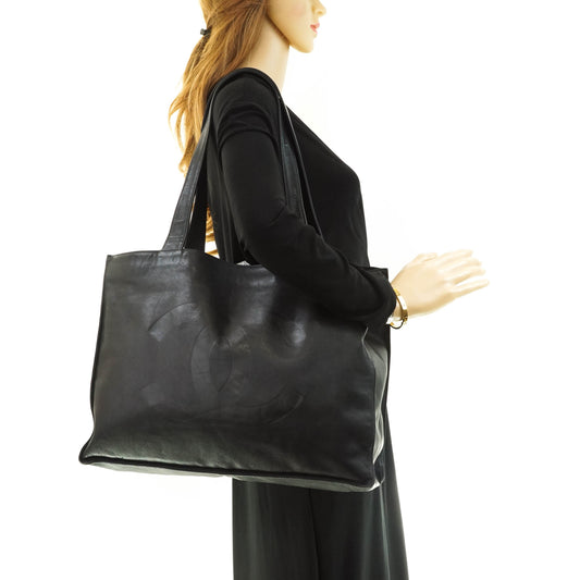Chanel Tote Bag Black Leather - image 2