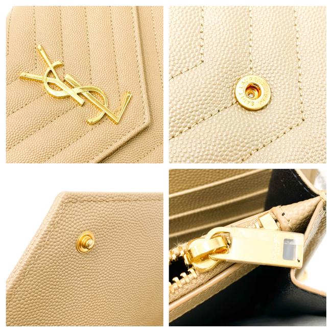 Saint Laurent Chain Wallet Grain De Poudre Matelasse Monogram Beige Leather Cross Body Bag - photo 12