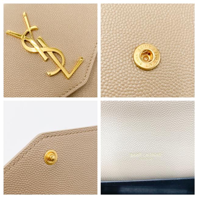 Saint Laurent Clutch Uptown Envelope Beige Leather Cross Body Bag - photo 12