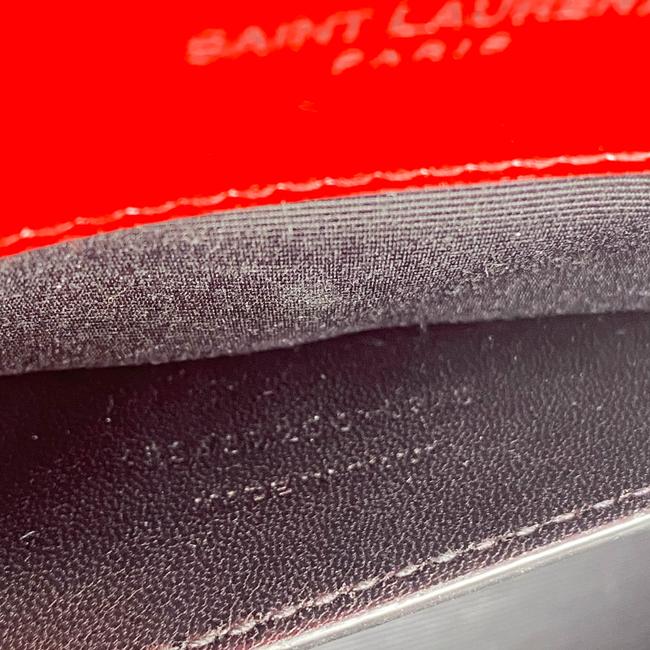 Saint Laurent Monogram Envelope Grain De Poudre Textured Mixed Matelasse Triquilt Medium Red Leather Shoulder Bag - image 12