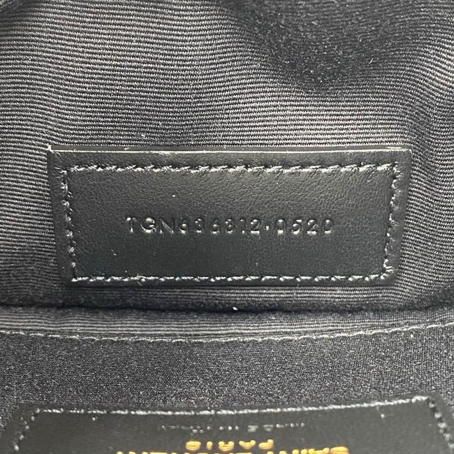 Saint Laurent Envelope Monogram Matelasse Zip Pouch Black Leather Clutch - photo 12