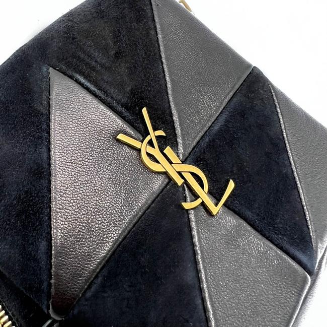 Saint Laurent Jamie Mixed Cube Black Leather Shoulder Bag - photo 12
