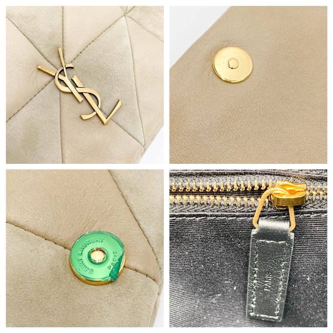 Saint Laurent Jamie Suede Patchwork Monogram Medium Baguette Sea Salt Beige Lambskin Leather Shoulder Bag - image 12