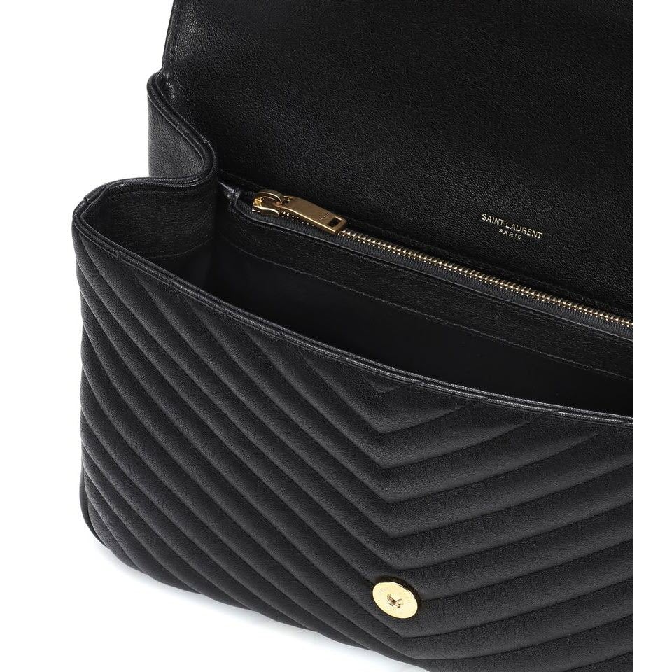 Saint Laurent Monogram Collège Large Black Leather Shoulder Bag - photo 5