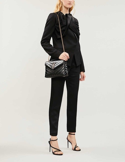 Saint Laurent Monogram Loulou 2020 Small Gold Ghw Black Leather Shoulder Bag - photo 2