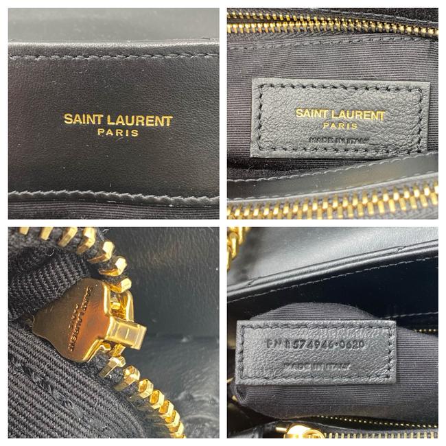Saint Laurent Monogram Loulou Calfskin Y Quilted Monogram Medium Chain Satchel Black Leather Tote - photo 12
