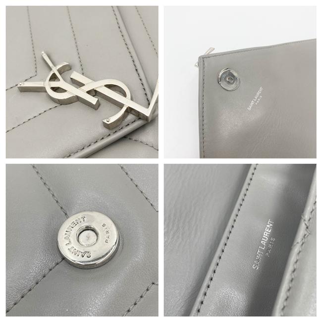 Saint Laurent Monogram Loulou Calfskin Y Quilted Pearl Grey Leather Shoulder Bag - photo 12