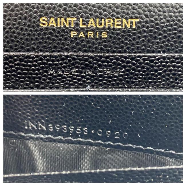 Saint Laurent Monogram Wallet on Chain Grain De Poudre Envelope Black Leather Shoulder Bag - photo 12