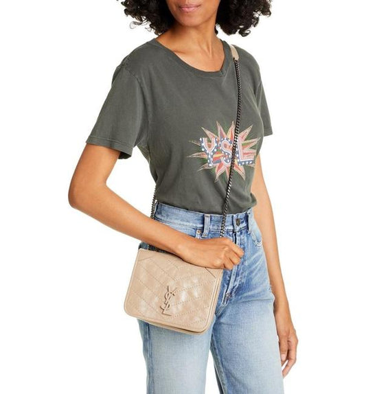 Saint Laurent Niki Beige Leather Cross Body Bag - image 2