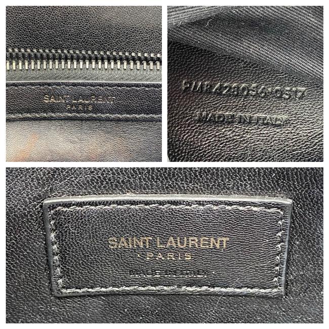 Saint Laurent Sheepskin Matelasse Chevron Monogram Medium College Noir Black Leather Shoulder Bag - image 12
