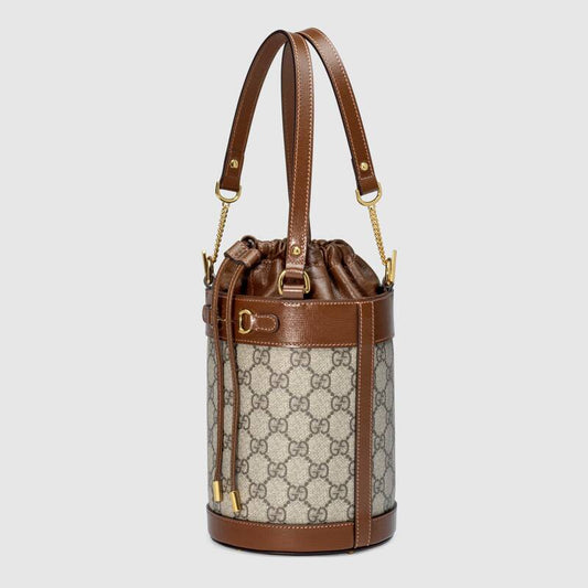 Gucci Horsebit 1955 Small Bucket Bag Brown Leather - photo 2