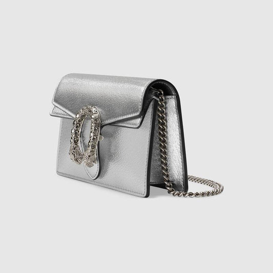 Dionysus super mini bag Silver lamé leather - image 2