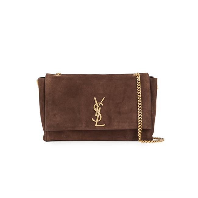 Saint Laurent Monogram Kate Soft Medium Reversible Ysl Monogram Brown Suede Leather Cross Body Bag - image 1