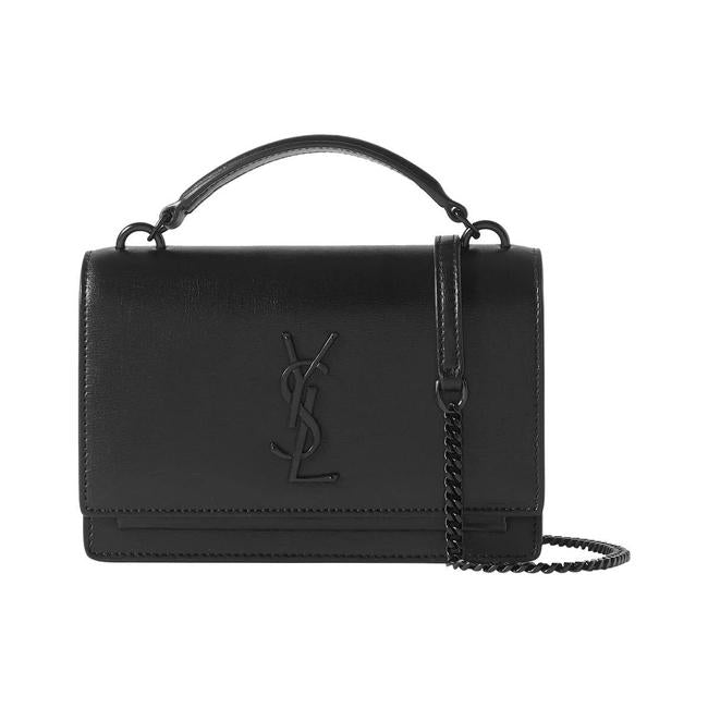 Saint Laurent Monogram Top Handle Sunset Noir Bhw Black Leather Shoulder Bag - photo 1
