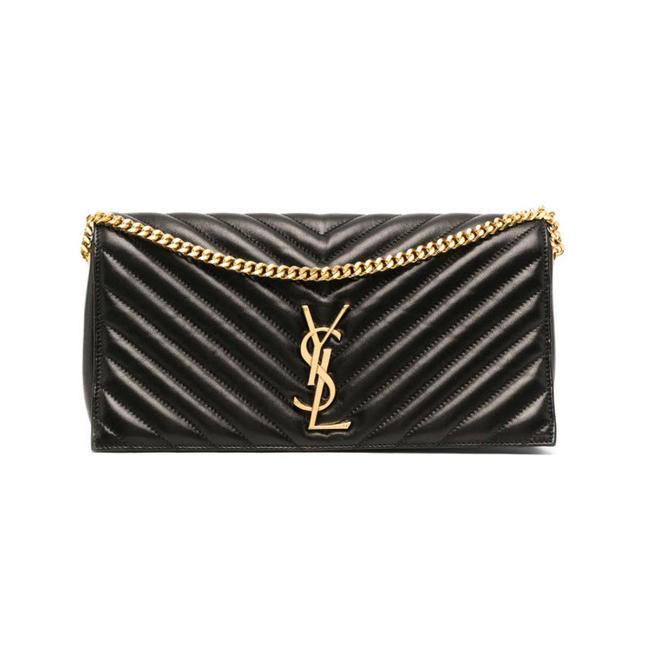 Saint Laurent Monogram Kate Shoulder 99 Quilted Baguette Black Leather Cross Body Bag - photo 1