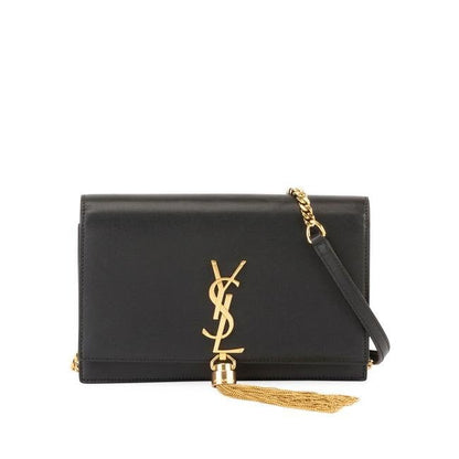 Saint Laurent Monogram Kate Chain Wallet Woc Calfskin Classic Tassel Black Leather Shoulder Bag - image 1