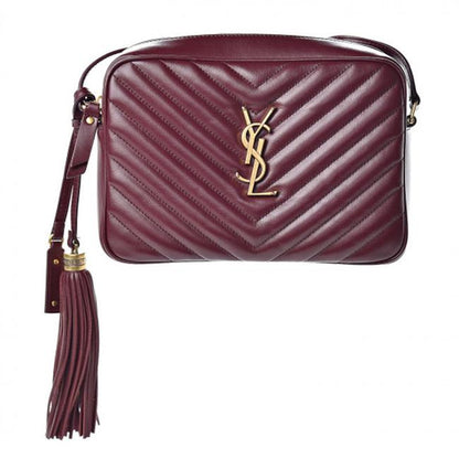 Saint Laurent Monogram Lou Camera Calfskin Matelasse Dark Legion Red Leather Shoulder Bag - photo 1