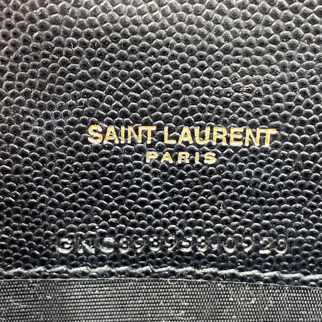 Saint Laurent Monogram Envelope Chain Wallet Grain De Poudre Matelasse Chevron Black Leather Shoulder Bag - image 11