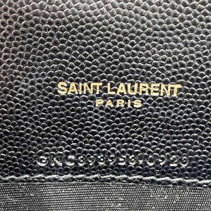 Saint Laurent Monogram Envelope Chain Wallet Grain De Poudre Matelasse Chevron Black Leather Shoulder Bag - image 11