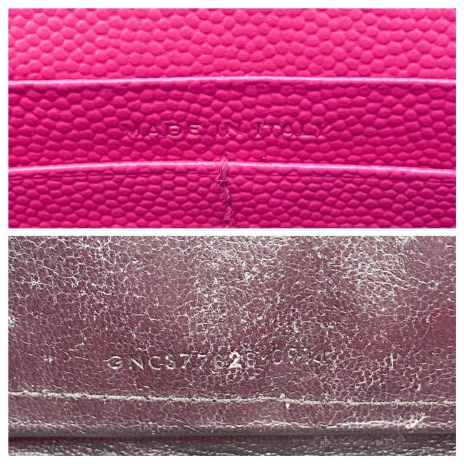 Saint Laurent Chain Wallet Grain De Poudre Matelasse Chevron Woc Lipstick Fuchsia Pink Leather Cross Body Bag - photo 11