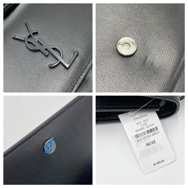 Saint Laurent Monogram Top Handle Sunset Noir Bhw Black Leather Shoulder Bag - photo 11