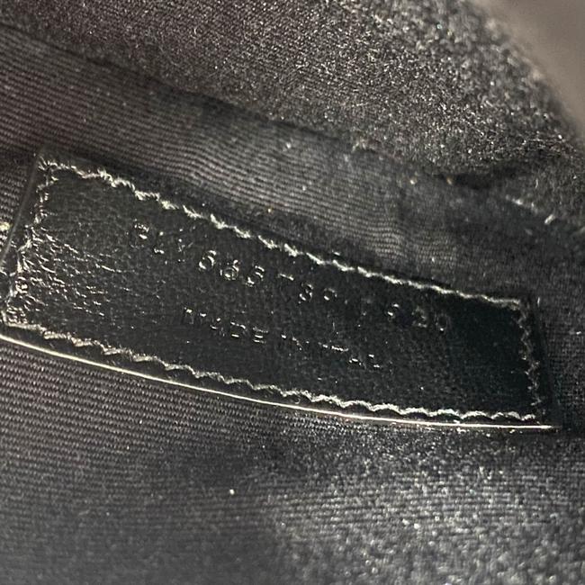 Saint Laurent Envelope Uptown Monogram Plaque Grained-leather Black Leather Clutch - photo 12
