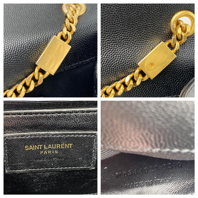 Saint Laurent Monogram Kate Grain De Poudre Medium Classic Satchel Black Leather Shoulder Bag - image 12