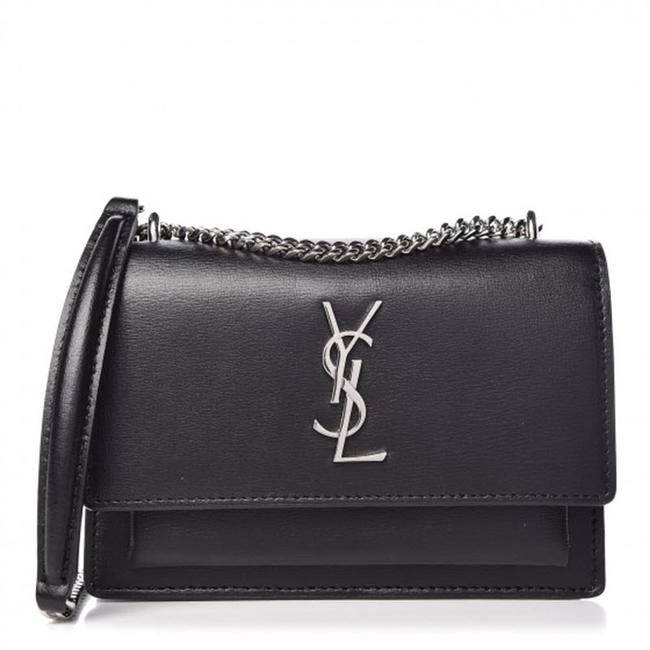 Saint Laurent Monogram Sunset Chain Wallet Black Calfskin Leather Shoulder Bag - photo 12