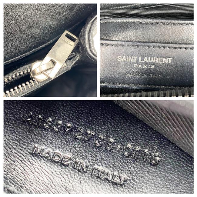 SAINT LAURENT Sheepskin Matelasse Chevron Monogram Large College Satchel Black Leather Shoulder Bag - image 12