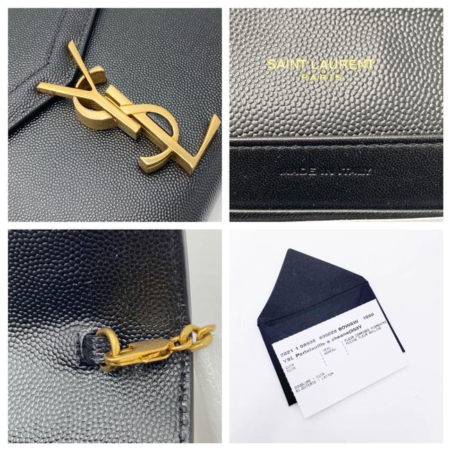 Saint Laurent Cassandre Wallet-on-chain Monogram Black Leather Cross Body Bag - photo 12