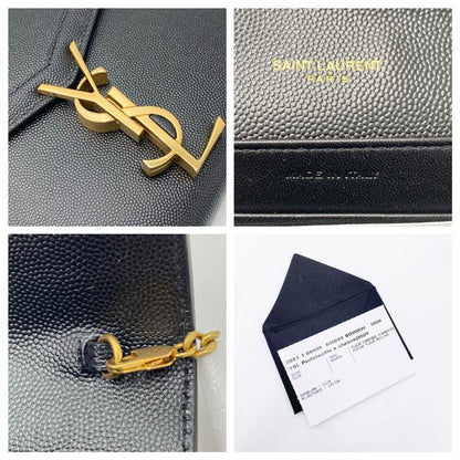 Saint Laurent Cassandre Wallet-on-chain Monogram Black Leather Cross Body Bag - photo 12