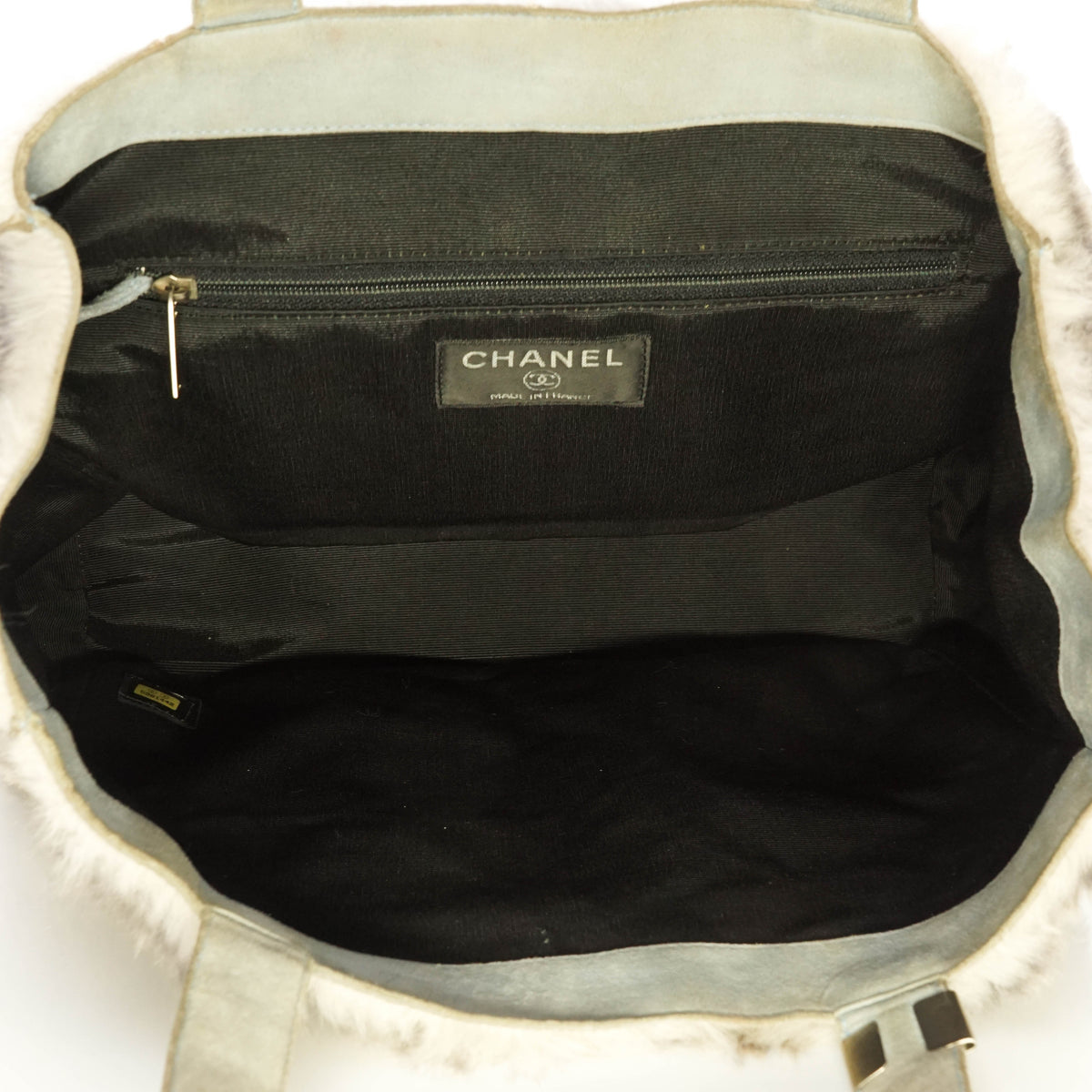 Chanel Tote Bag Gray Suede Leather - photo 7