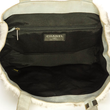 Chanel Tote Bag Gray Suede Leather - photo 7