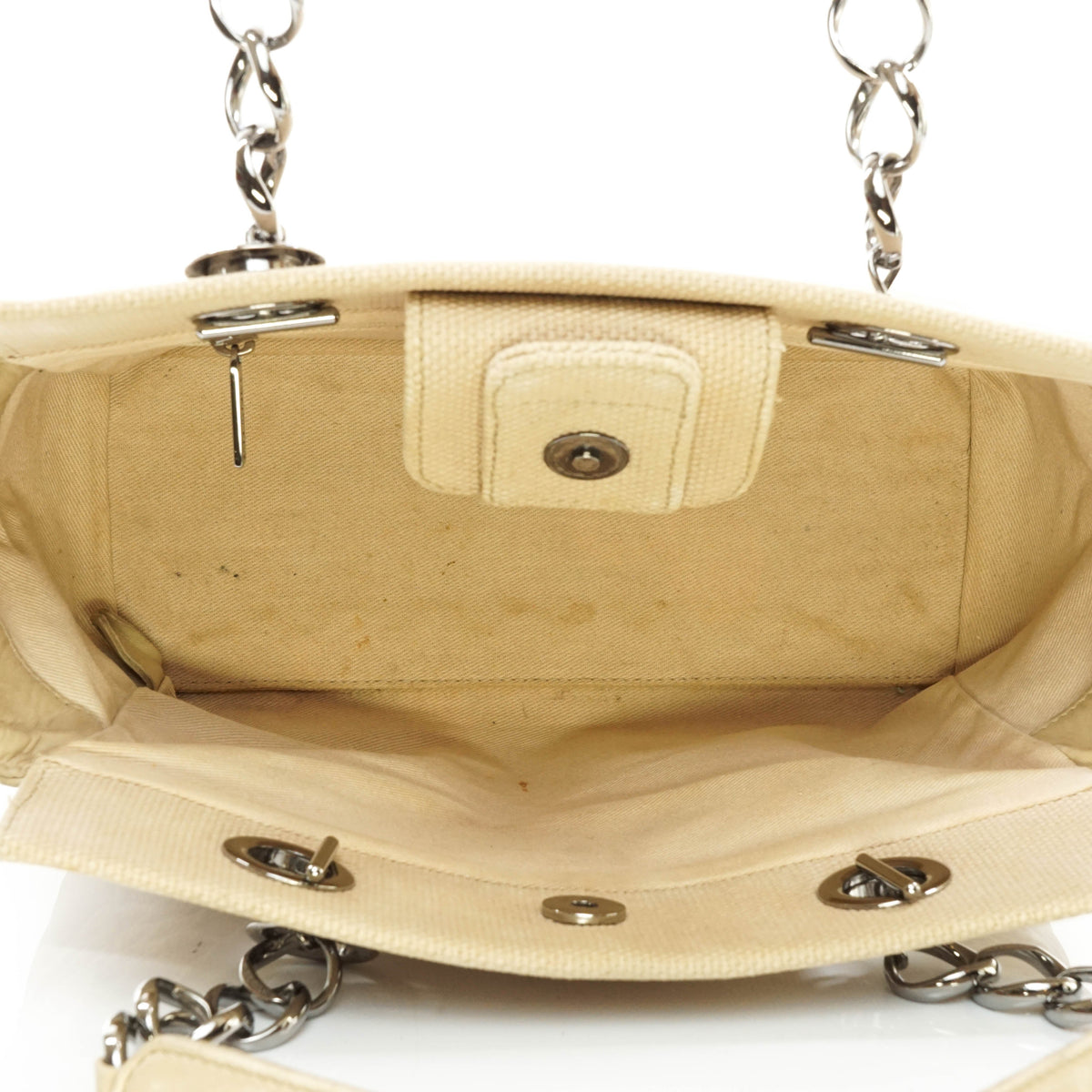 Chanel Shoulder Bag Beige Canvas - photo 7