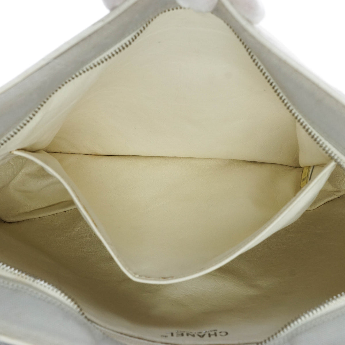 Chanel Shoulder Bag Gray Canvas - image 9