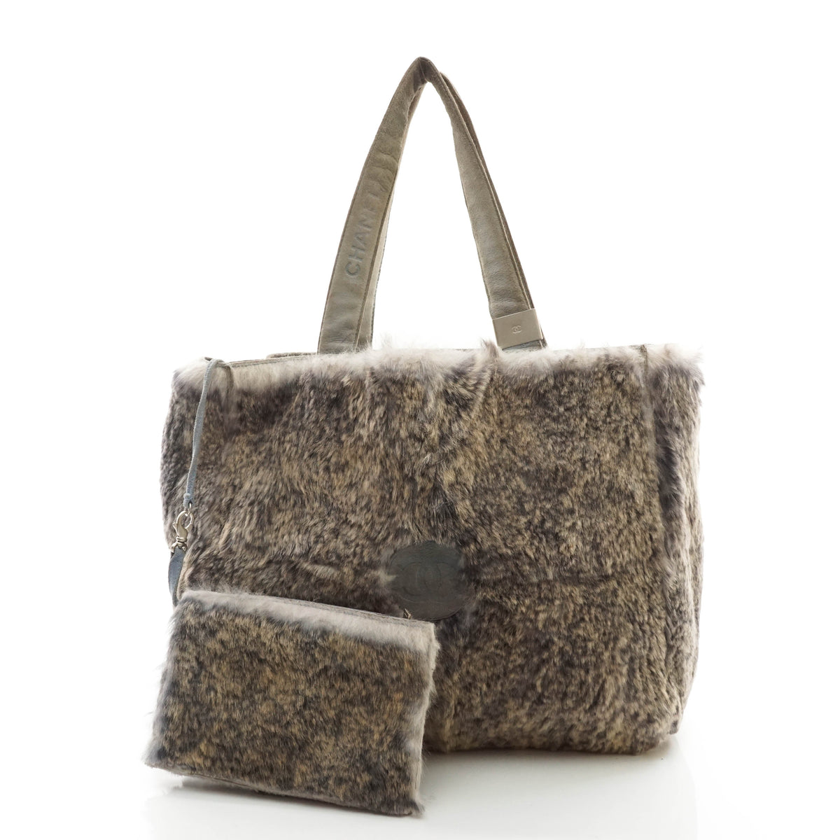 Chanel Tote Bag Gray Suede Leather - photo 12
