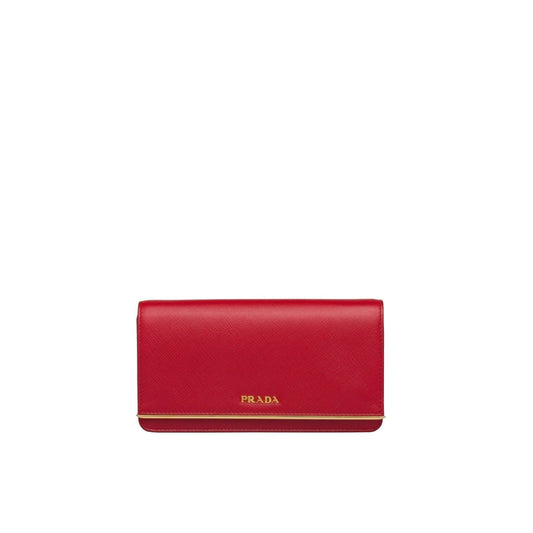 Saffiano Leather Continental Mini Clutch Bag in Red - image 1