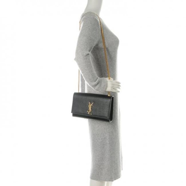 Saint Laurent Monogram Kate Grain De Poudre Medium Classic Satchel Black Leather Shoulder Bag - image 2