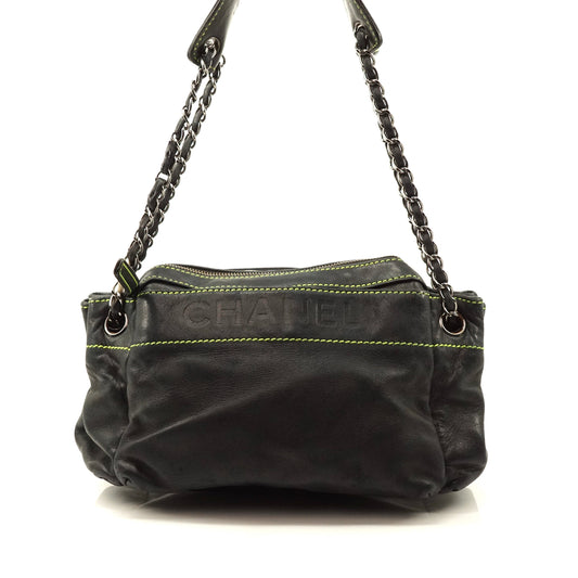 Chanel Shoulder Bag Black Leather - image 1